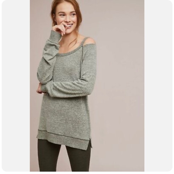 Anthropologie Tops - Anthropologie Cutout Brushed Fleece Pullover
